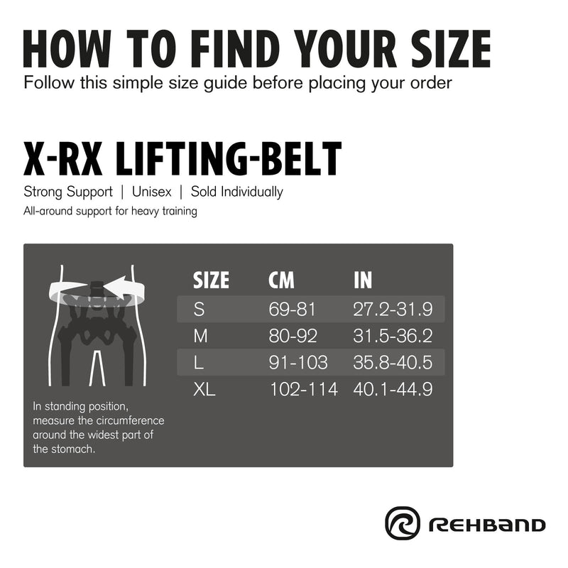 Rehband Weight Lifting Belt for Squats & Deadlifts - Weightlifting Belt for Men & Women, Powerlifting and Bodybuilding Belt Unisex, Heavy Duty Gym Belt Black Medium