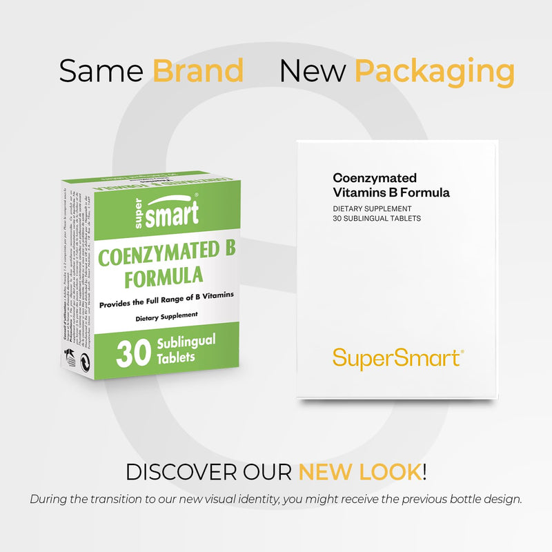Supersmart - Coenzymated B Formula - Contains All the B Group Vitamins - Five Times More Active | Non-GMO & Gluten Free - 30 Tablets