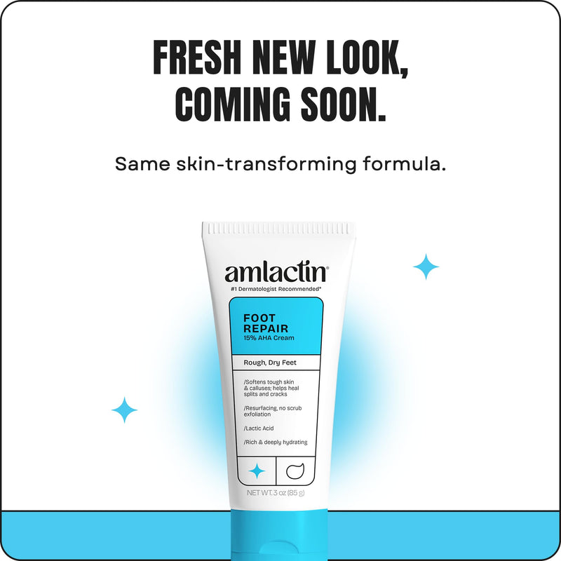 AmLactin Foot Repair Cream - Therapeutic Foot Cream for Dry Cracked Heels and Feet - Callus Softener - No-Scrub Exfoliator and Moisturizer with 15% Lactic Acid AHA - 3 oz (Packaging May Vary) - BeesActive Australia