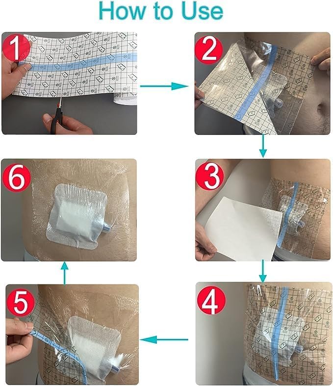 Waterproof Ostomy Bag Shower Cover with Non Sticky Pad Colostomy Ilostomy Urlostomy Pouch Shower Guard Shield Ostomy Cover(10.2"x10.2", Pack of 25) - BeesActive Australia