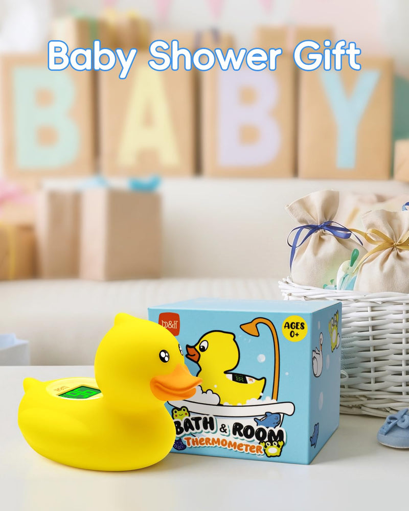 b&h Duck Rechargeable Baby Bath Thermometer - Fast Temperature Reading, Digital Water Thermometer for Bathtub and Room, Safety Infant Floating Bath Toy, Baby Bath Essentials baby duck