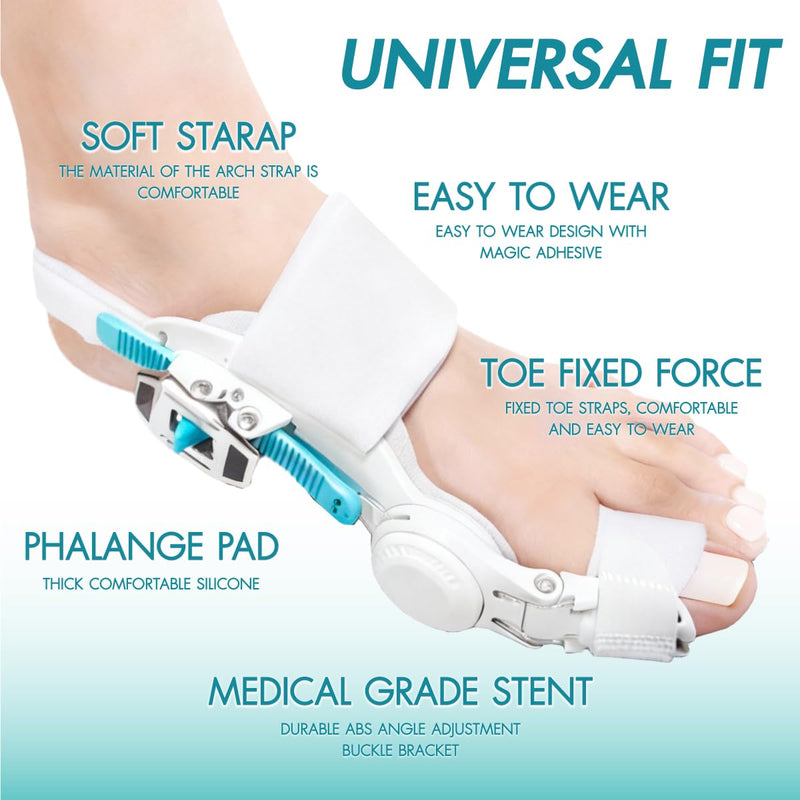 Bunion Corrector for Women, Big Toe Focused – Adjustable Knob Pair, Precision Big Toe Straightener & Separator, Soft Silicone Pads & Shoe Inserts for Females SINGLE