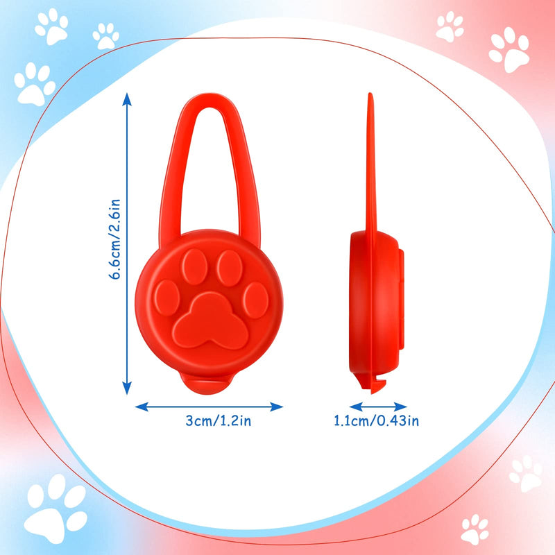 2 Pieces Luminous Dog Collar Light 3 Modes Silicone Cat Dog Lights LED Light for Dogs Collar Waterproof Clip-on Dog Leash and Safety Light Dog Collar with Battery (Red) - BeesActive Australia