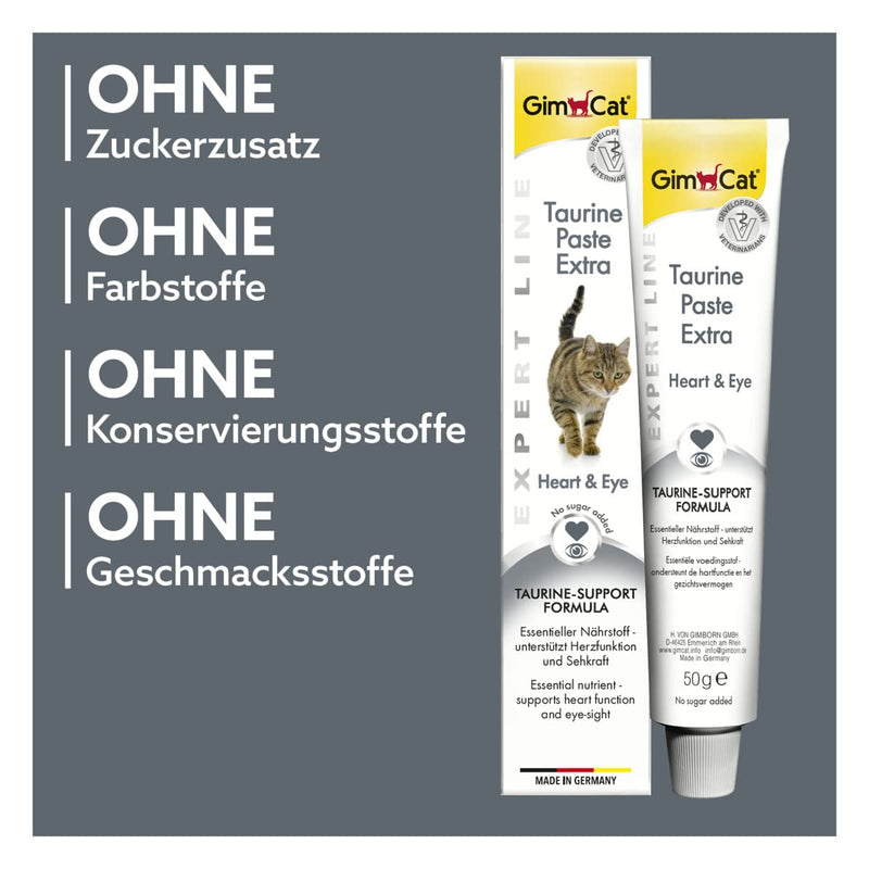 GimCat EXPERT LINE Taurine Paste Extra - This functional cat snack boosts heart function and vision - 1 tube (1 x 50 g)