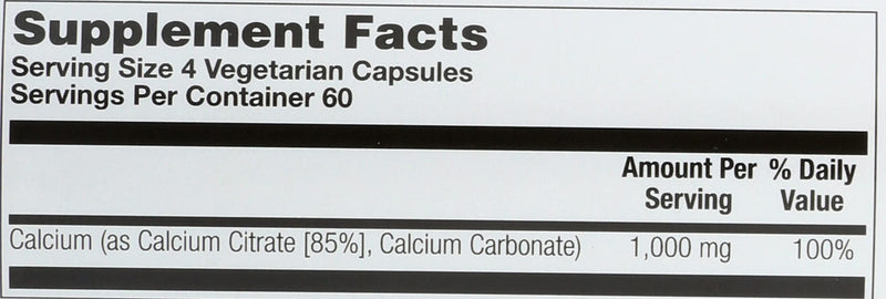Solaray Calcium Citrate, 240 Caps, 0.75 Bottle