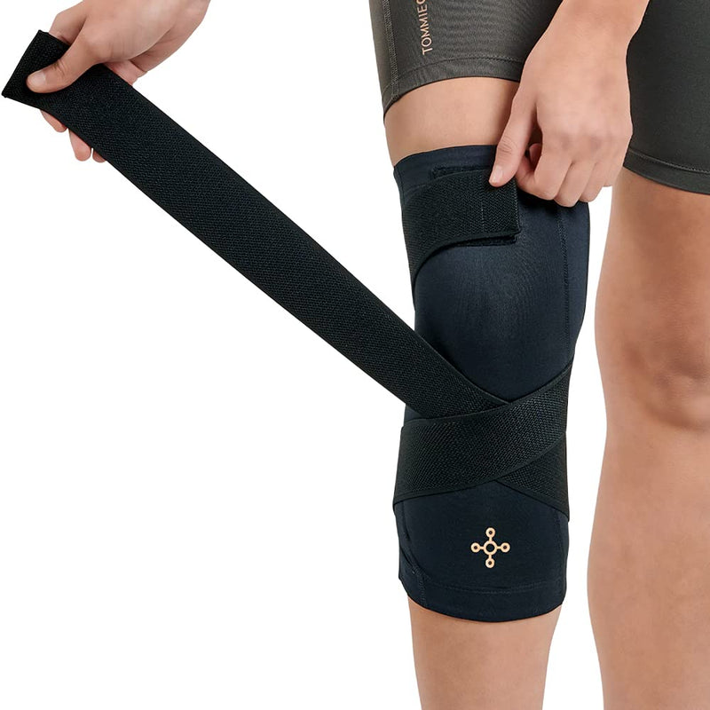 Tommie Copper Pro-Grade Compression Knee Sleeve, Unisex, Men & Women, Adjustable Ultimate Support Sleeve, Integrated Straps for Knee Stability & Muscle Support - Black, Large - BeesActive Australia