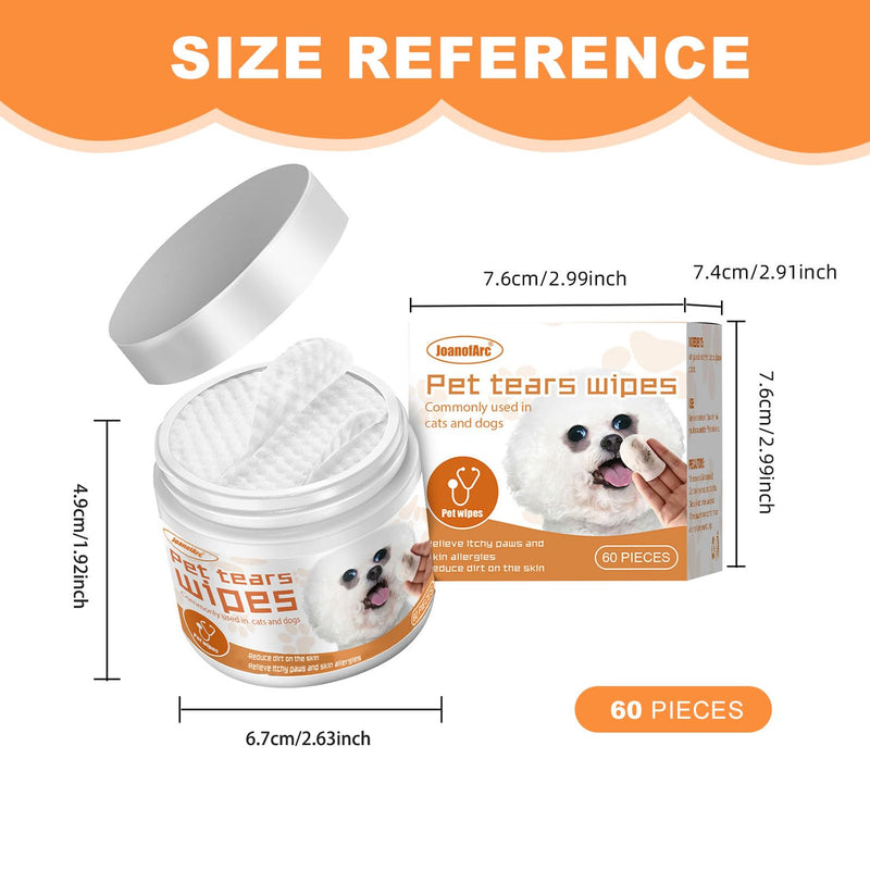 Eyes Wipes for Dogs & Cats Upgraded Pro Version, Dog Eye Wipes, Tear Stain Remover for Pet – Hypoallergenic & Deodorizing Eye Wipes for Dogs, for Discharge, Crust, Mucus & Debris, Aloe Vera (60 Ct)