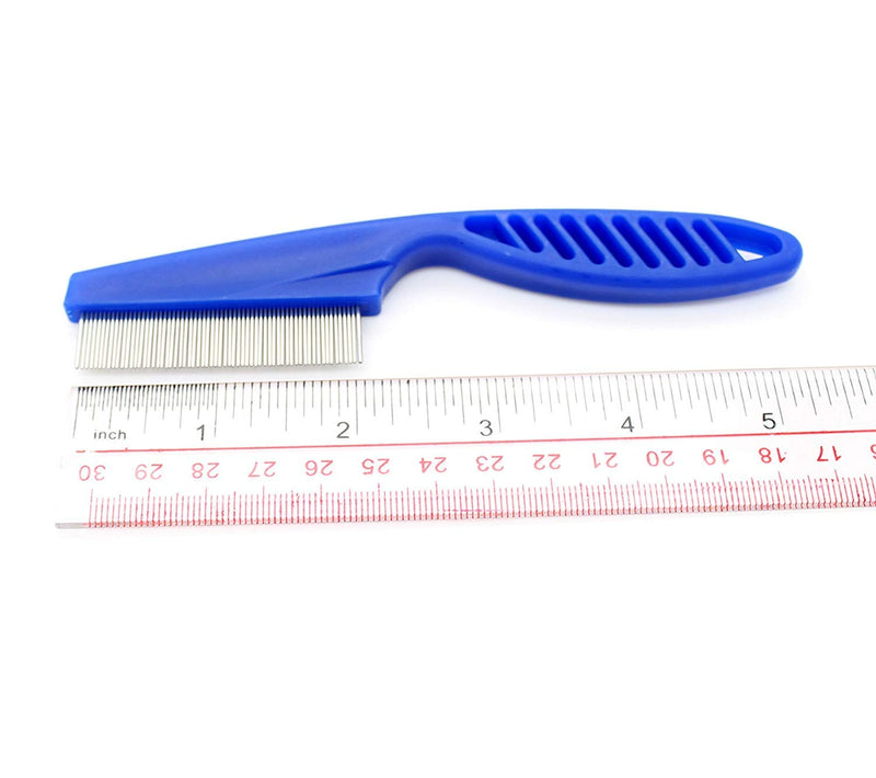 xj Soft Protectio Salon Grooming Flea Comb, Fine Flea Comb for Pets, Flea Comb for Long-Haired Cats and Anti-Tangle Comb for Dogs Ruberized Easy Grip Handle Also ideal for rabbits