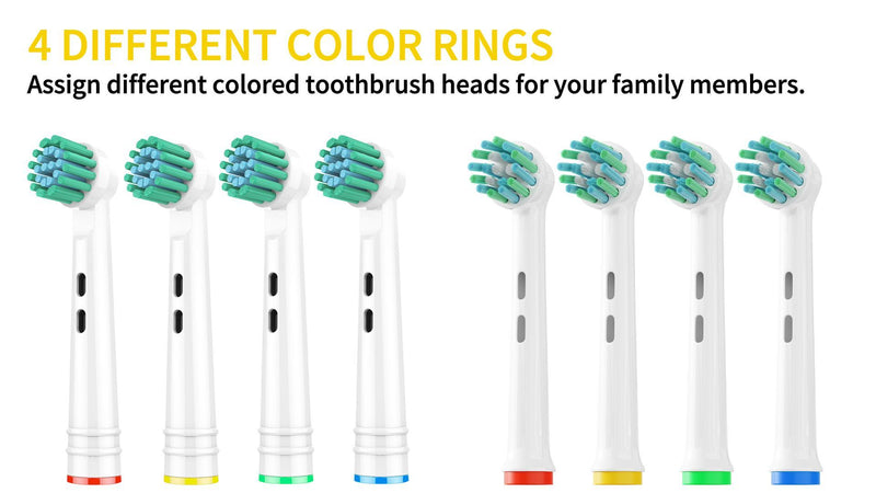 GENKENT 8 Pack Replacement Toothbrush Heads Compatible with Oral B Braun Pro 1000/500/1500/3000/5000/6000 Cross Action Head 1 Count (Pack of 8)