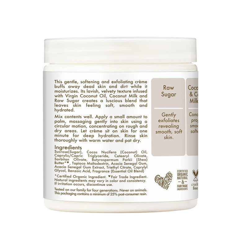 SheaMoisture Daily Hydration Crème Sugar Scrub Care for Dry Skin 100% Virgin Coconut Oil Acacia Senegal Exfoliating Scrub, Coffee, 8 Oz - BeesActive Australia