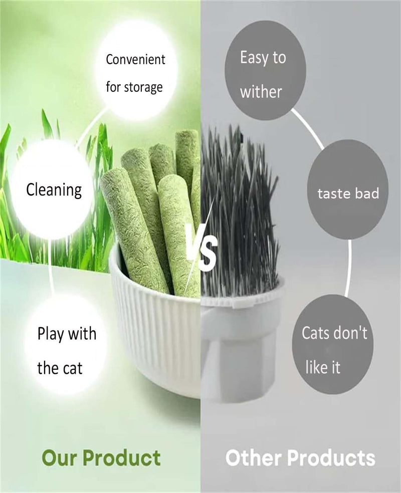 18PCS Cat Grass Sticks,Cats Grass Chew Sticks,Cat Teeth Cleaning Molar Rod for Cats Indoor,for Hairball Removal