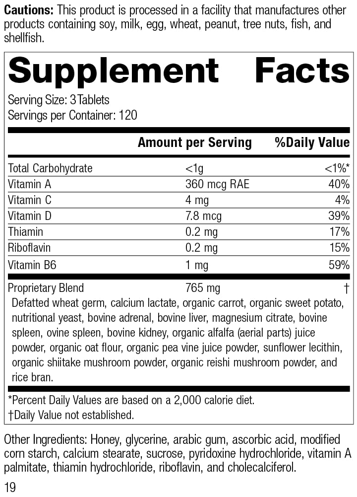 Standard Process Catalyn - Whole Food Foundational Support for General Wellbeing with Vitamin D, Vitamin C, Vitamin A, Thiamine, Riboflavin, Vitamin B6, Magnesium Citrate, and More - 360 Tablets 360 Count (Pack of 1) - BeesActive Australia