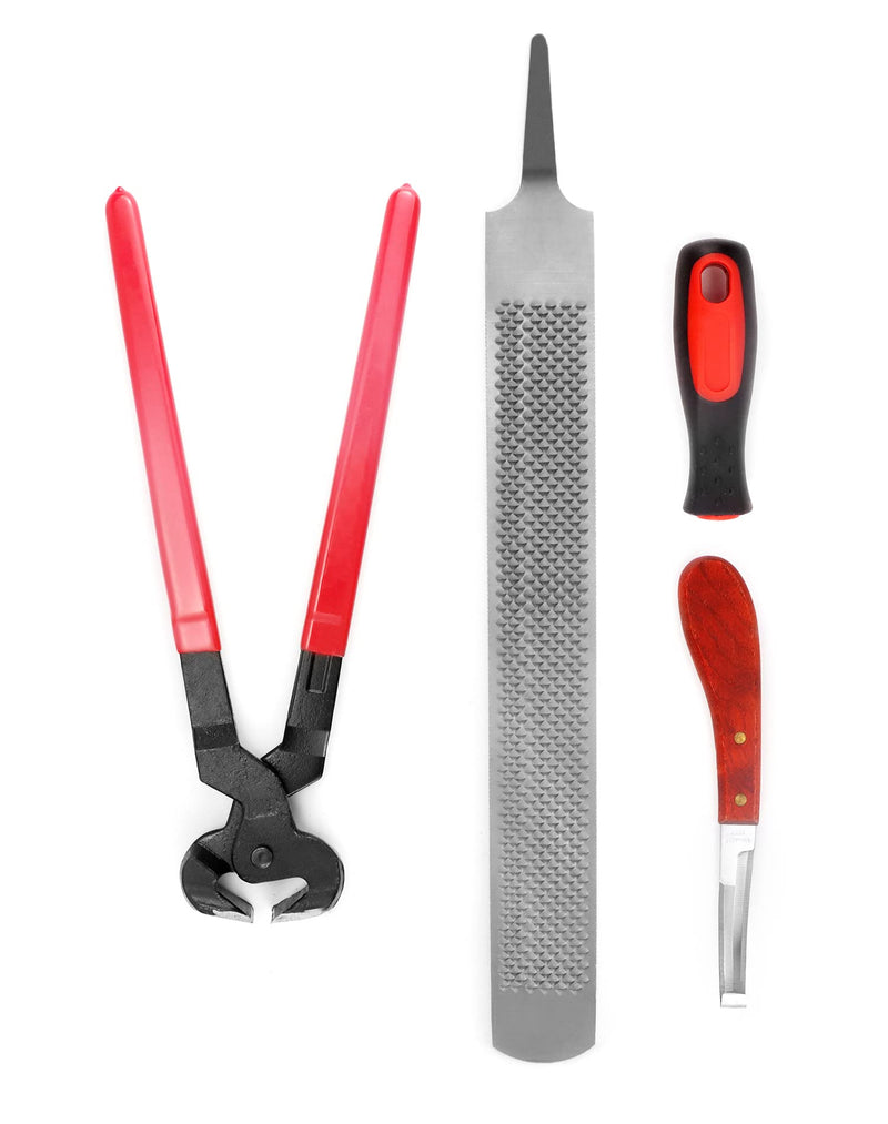 QWORK® 3-Piece Horse Farrier Professional Hoof Trimming Tool Kit, Hoof Knife Hoof Cutting Pliers Hoof Raspel 3 Pieces - BeesActive Australia