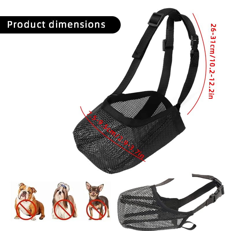 Dog Muzzle Black Mesh Dog Muzzle Adjustable Poison Bait Protection for Dogs Eating Protection Dog Muzzle Against Barking Mouth Loop Dog Anti-Biting and Anti-Licking All-Inclusive Muzzle (Size L) - BeesActive Australia