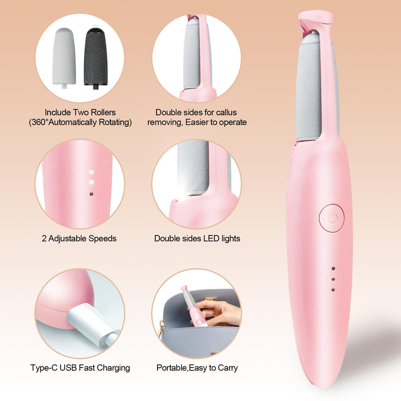 ANUMITRA Electric Foot Callus Remover Rechargeable – Professional Pedicure Tool for Feet with Dual-Speed 2-in-1 Rollers, Electric Foot File & Grinder for Dead Skin, Cracked Heels & Dry Skin Care - BeesActive Australia