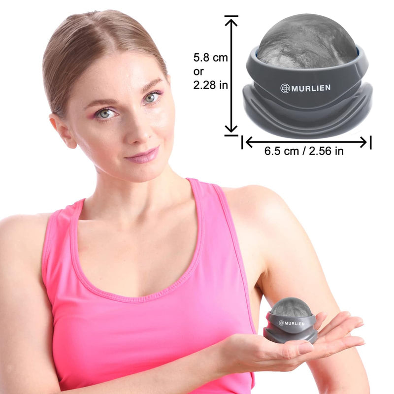 Massage Roller Ball, Tight and Sore Muscles Relief, Manual Massager, Alleviating Shoulder, Arms, Back, Legs, Calves or Muscle Tension - Gray
