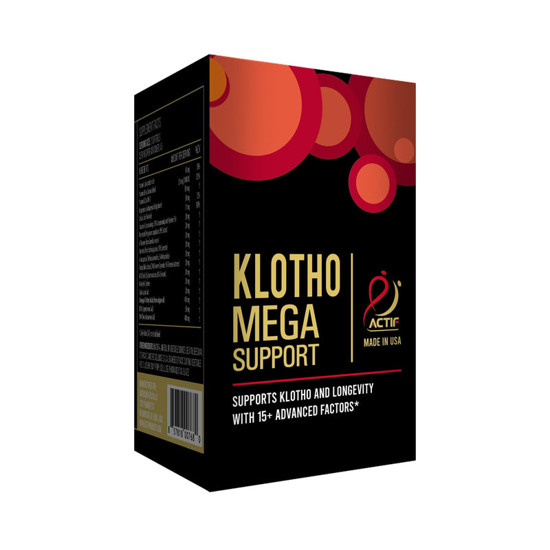 ACTIF Klotho Mega Support with 20+ Advanced Factors for Longevity Support - Non GMO, Made in USA, 90 Count
