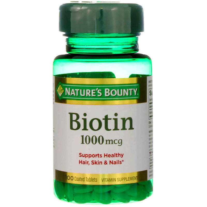 Nature's Bounty Energy Health Biotin Coated Tablets, 1000 mcg, 100 Ct (1 Pack) 1 Count (Pack of 100)