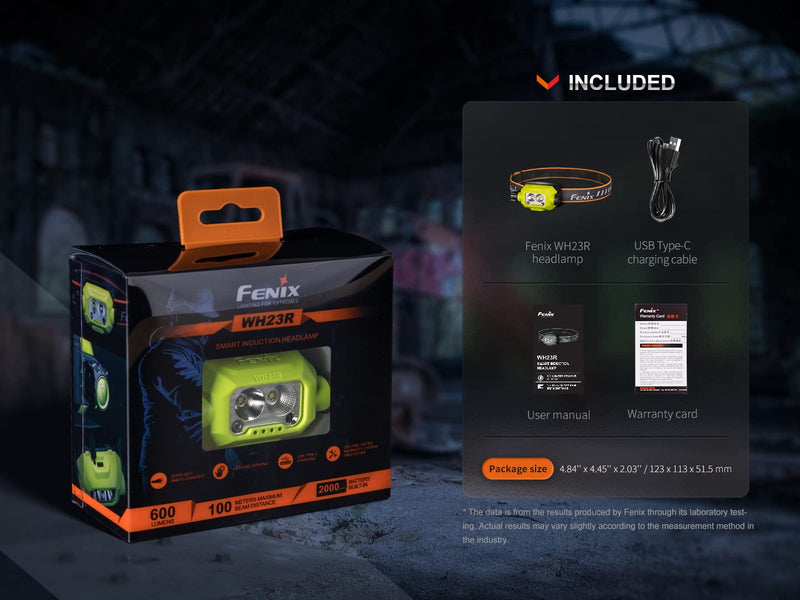 Fenix WH23R 600 Lumen USB Rechargeable Gesture/Motion Control spot/Flood headlamp with EdisonBright Accessory case Bundle - BeesActive Australia
