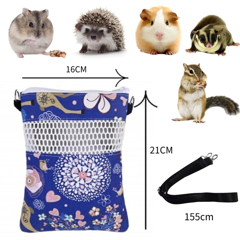 Little Bean Sugar Glider Bonding Pouch Hammock Carry Bag for Rats Hedgehogs Waterproof Small Bag Pet Cage Accessories Soft Nest Bed Hiding Hut Bag Blue 35 x 22 x 22 centimeters - BeesActive Australia