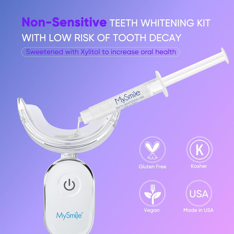 MySmile Deluxe 10 Min Teeth Whitening Kit with 28 LED Light, 35% Carbamide Peroxide Teeth Whitening Gel, Helps Remove Years of Stains from Coffee, Soda, Wines, Smoking, Food 10 Fl Oz (Pack of 1) - BeesActive Australia