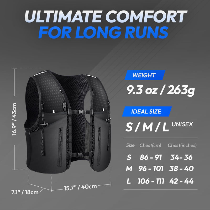 All-in-One Multi Sport Trail Running Vest including Water Bottle, Whistle, 11 Pockets & 6 Straps – Ergonomic Lightweight Reflective Gear - BeesActive Australia