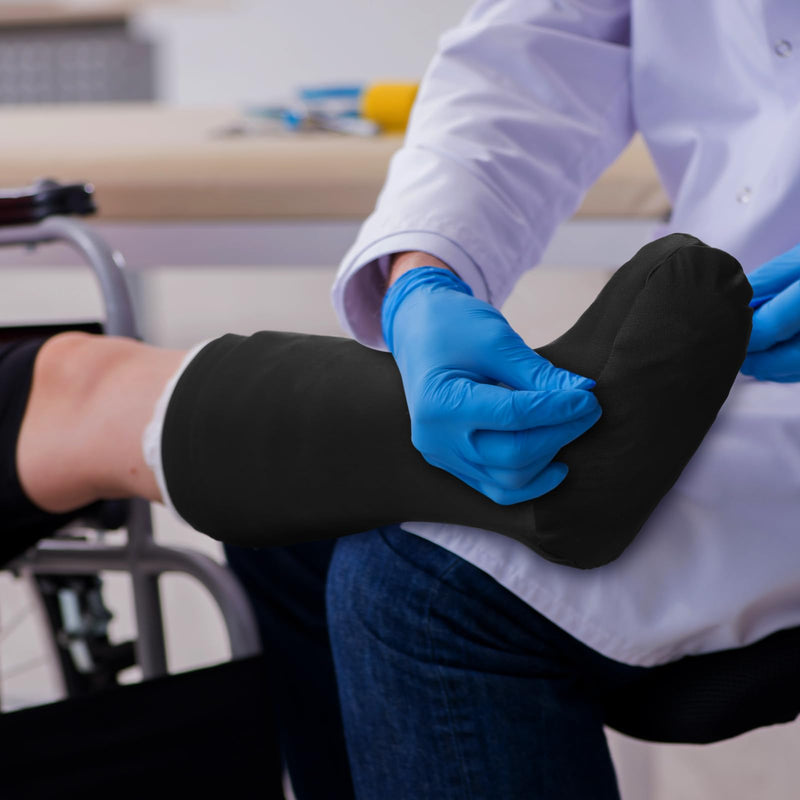 4 Pcs Leg Cast Cover Medium Short Cast Sock Cover Below the Knee Leg Sleeve for Foot Men Women Plaster Stocking Protective(Black, Blue, Gray,Dark Green) Black, Blue, Gray,Dark Green - BeesActive Australia