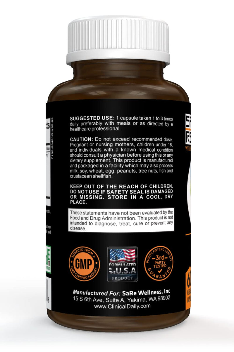 CLINICAL DAILY Smart Defense Mega Spore Probiotic. Bacillus Subtilis Spore Based Probiotics For Women and Men With Lactobacillus Plantarum Good Flora Natural Slim Microbiome Support. 60 Vegan Capsules