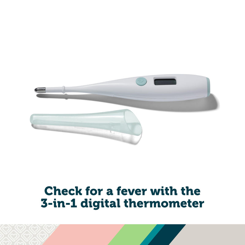 Safety 1st Baby’s 1st SneezyWeezy Kit, BoogEase Nasal Aspirator, 3-in-1 Digital Thermometer, Fuss Free Medspoon, Infant Healthcare Set, Easy-Clean Snot Sucker, Medicine Feeding Spoon - BeesActive Australia