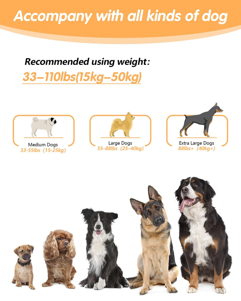 Hands Free Dog Leash, Multifunctional Crossbody Heavy Duty Dog Leash, 9.5 ft Long Waist Belt with Car Safety Buckle for Medium and Large Dogs Walking,Jogging,Running,Training (Grey 5.9-9.5ft). 5.9-9.5ft-Large Grey