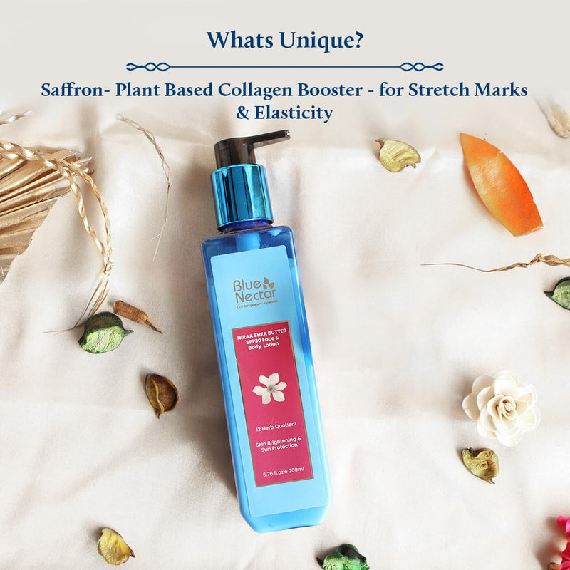 Blue Nectar Stretch Mark Cream for Pregnancy and Postpartum, Moisturizing Body Lotion for Women with Cocoa and Shea Butter for Pregnancy Gifts (12 Herbs, 6.76 fl oz) - BeesActive Australia