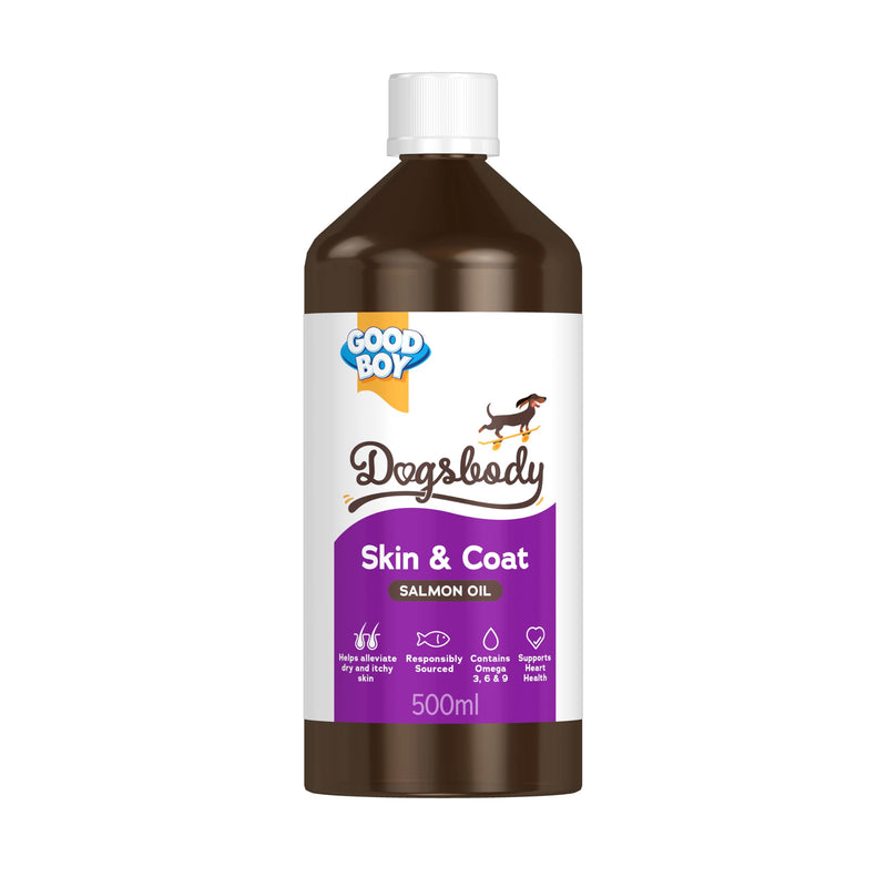 Good Boy Dogsbody Norwegian Salmon Oil For Dogs 500ml - Natural Omega 3, 6 and 9, Fish Oil Supplement for Healthy Skin and Coat