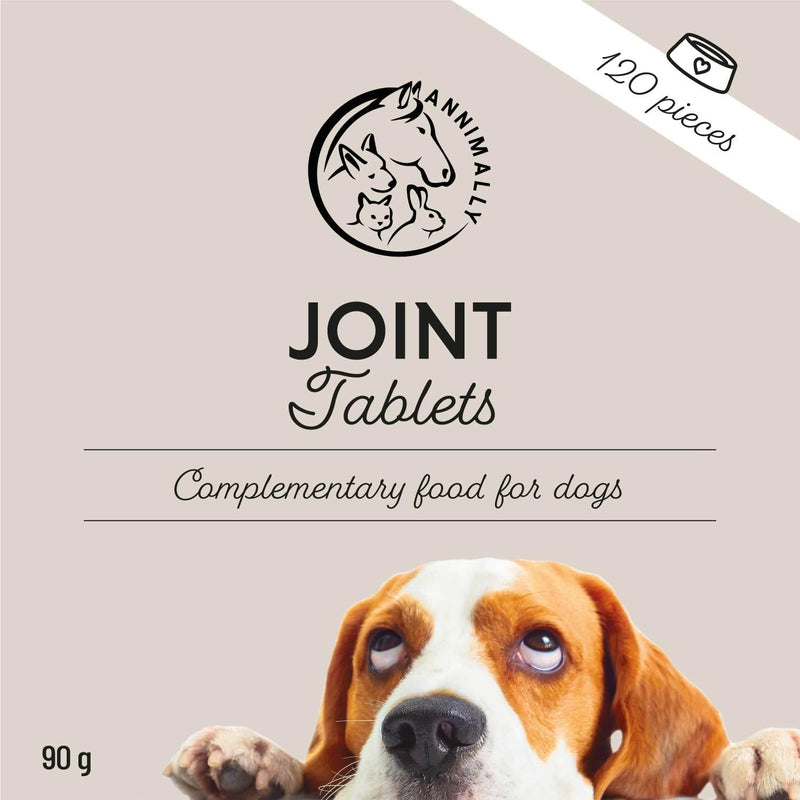 Annimally Joint Tablets with Green Lipped Mussel for Dogs 120 pcs. - Supplement for All Breeds with Glucosamine, Chondroitin, Vitamin B6 & MSM, Made in Germany