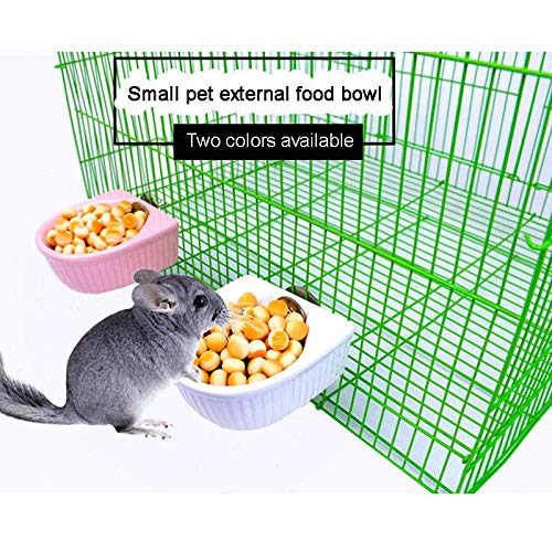 Small Animals Bowl, Detachable Cage Feeder Pet Ceramic Water & Food Feeder, Small Animal Supplies for Rabbit Parrot Squirrels Chinchilla Hamster Ferret (White, M) White Medium - BeesActive Australia