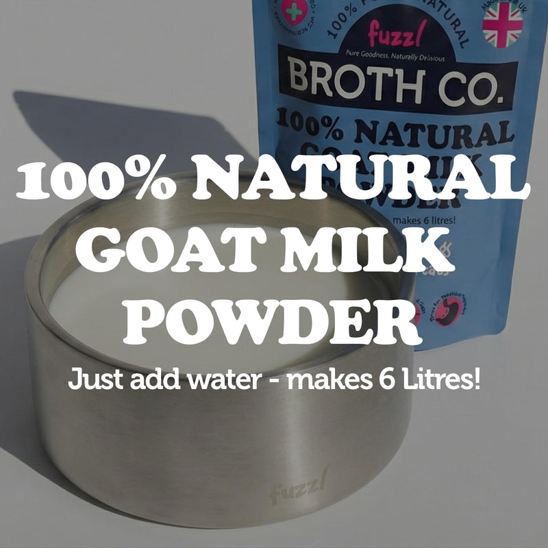 Fuzzl Broth Co. 100% Natural Goat Milk Powder for Dogs and Cats (250g) | Human-Grade Puppy & Kitten Milk Replacer | Probiotic Digestive Support & Skin Coat Health | Large Value Pack