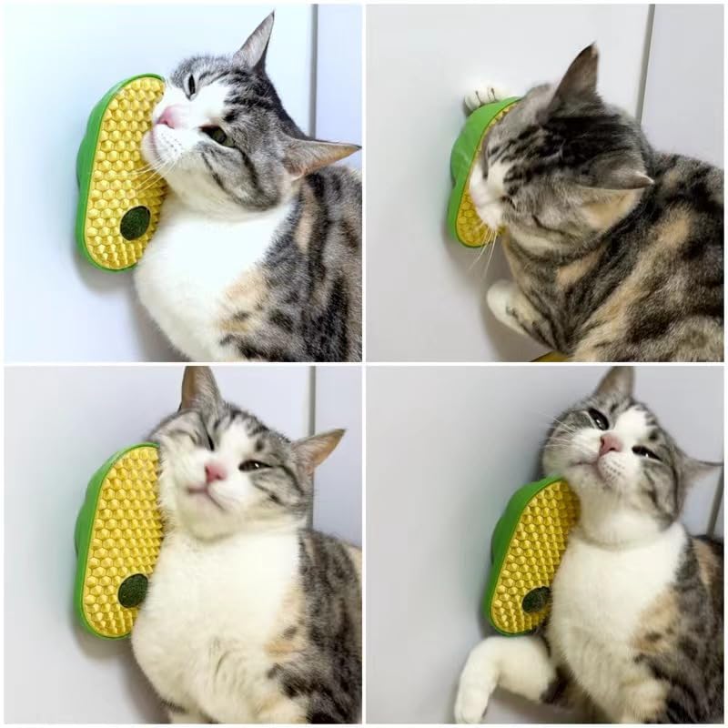Cat Self Groomer with Catnip, Dog Cat Corner Groomer,Wall Corner Scratcher Comb,Grooming Massage Brush, Perfect Scratch Massager Tool for Long & Short Fur Kitten/Puppy - BeesActive Australia
