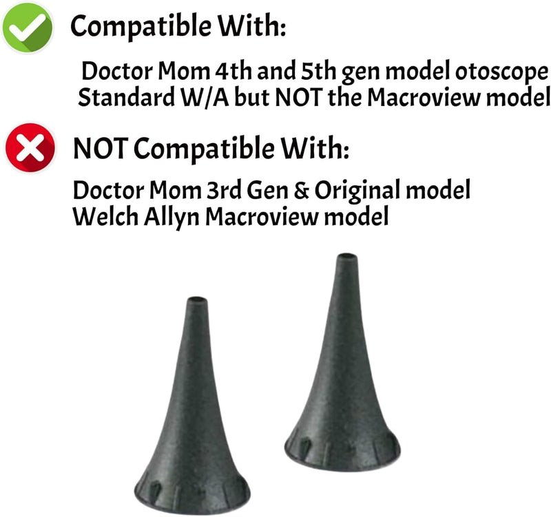 120 Smallest Diameter 2.5 mm Specula for 4th and 5th Generation Doctor Mom Otoscope Perfect for Infants Important- NOT for Dr Mom 3rd Gen and Original otoscopes. - BeesActive Australia