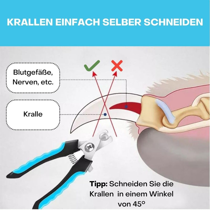 Tiertastisch Claw Scissors for Dogs and Cats, Professional Claw Trimmer with Protective Device and Safety Lock, Claw Care for Home Ergonomic Claw Clippers with Sharp Blades - BeesActive Australia