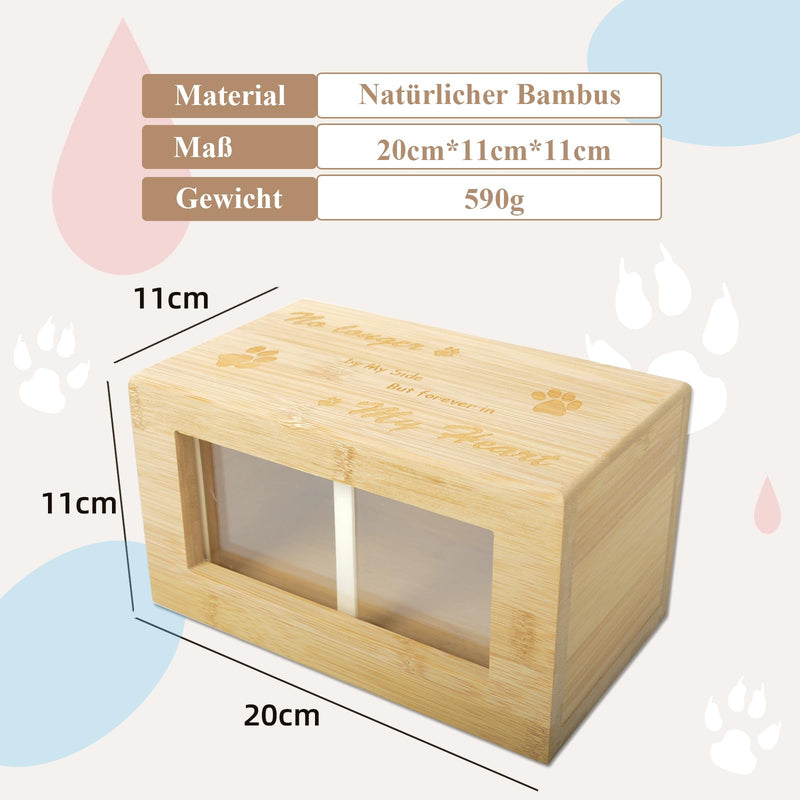 Erlsig animal urns for dogs, cats, dog urn, wooden animal urn, pet urn with picture frame, paw print - BeesActive Australia