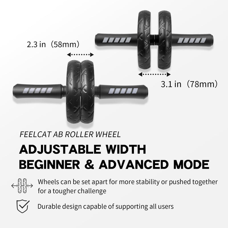 Ab roller wheel with knee pad for abdominal exercise core workout weight loss no noise easy to assembling light weight perfect home gym equipment for men & women Red Double Wheel - BeesActive Australia