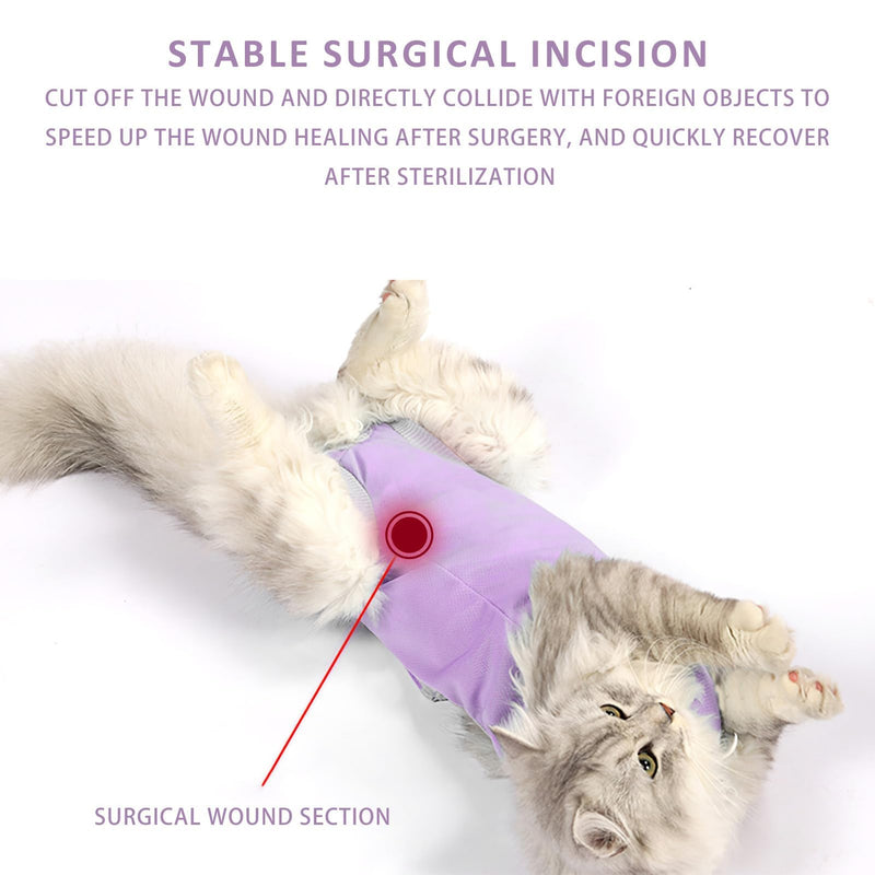 Cat Bodysuit After Surgery With Anti-Licking Recovery Suit Post-Op Protective Bodysuit Made of Cotton & Elastane Gentle Alternative to the Neck Collar | Medical protective suit for wound care 3 sizes (S-L) - BeesActive Australia