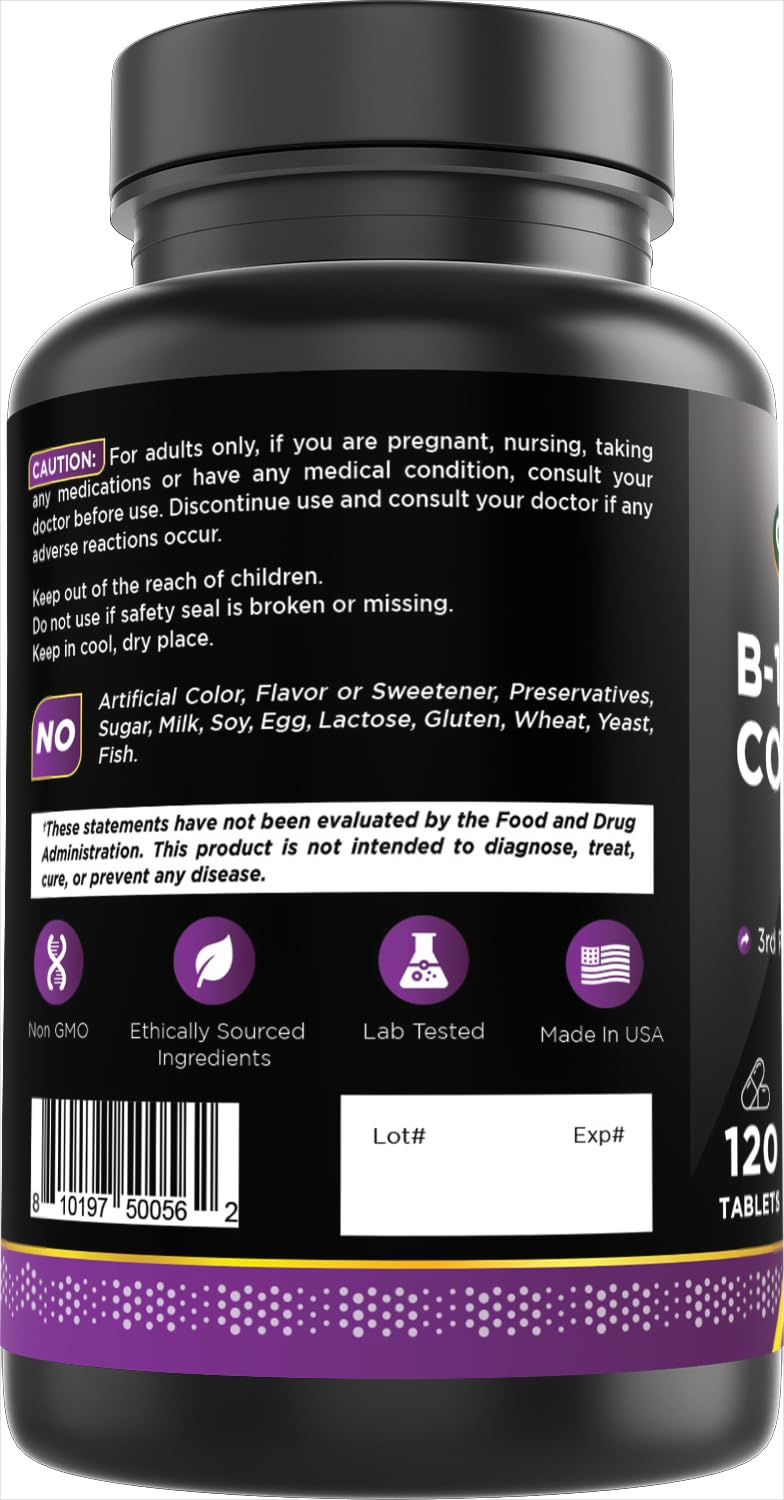 Oxify B-100 Complex, 120 Tablets | Gluten-Free, Non-GMO, Made in USA