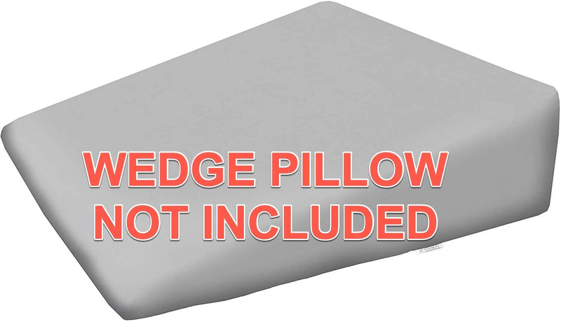 Wedge Pillowcase Designed to Fit Our 7.5" Bed Wedge 25" W x 26" L x 7.5" H, Allergy Friendly 100% Egyptian Cotton Replacement Cover, Fits Most Sleeping Wedges Up to 27" W x 27" L x 8H Light Gray - BeesActive Australia