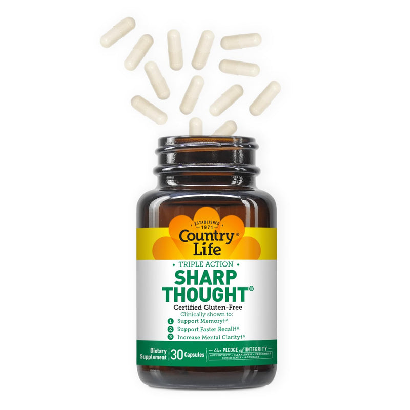 Country Life Sharp Thought - Memory & Cognitive Support Supplement ‚Äì Sharp-PS Gold Phosphatidylserine + DHA ‚Äì Promotes Mental Clarity & Faster Recall ‚Äì Gluten-Free, 30 Capsules 30 Count (Pack of 1) - BeesActive Australia