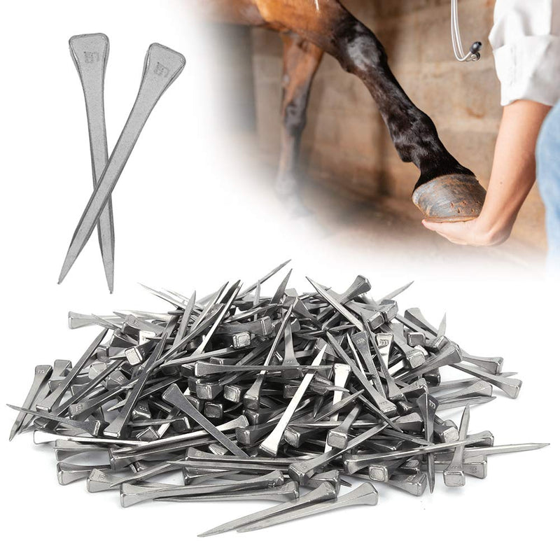 250 Pcs Stainless Steel Horseshoe Nails, E5 Horseshoe Nails, 2 Inches Sharp Bevel Horseshoe Nail Horseshoe Tools Horse Hoof Nail for Horse Training Equestrian Sports - BeesActive Australia