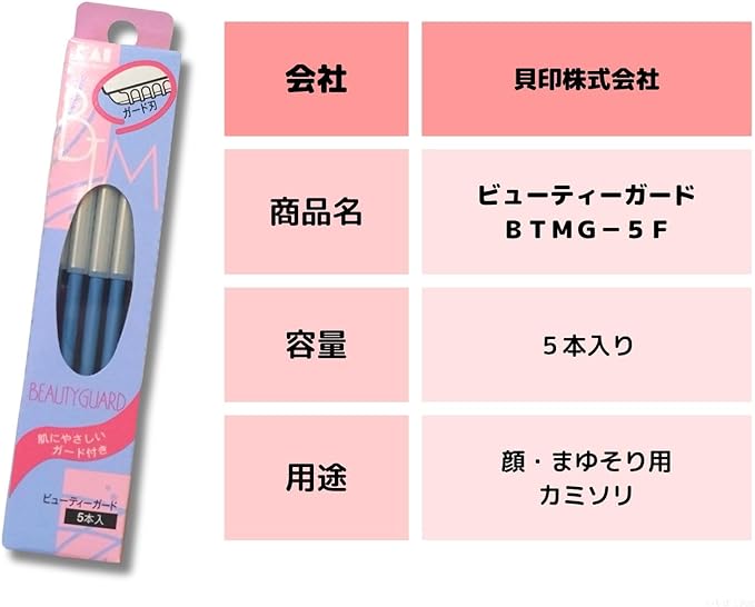 Kai BTMG-5F Beauty Guard with Guard, Set of 5, For Facial Eyebrows, Blue, Disposable (Set of 4) -  Australia
