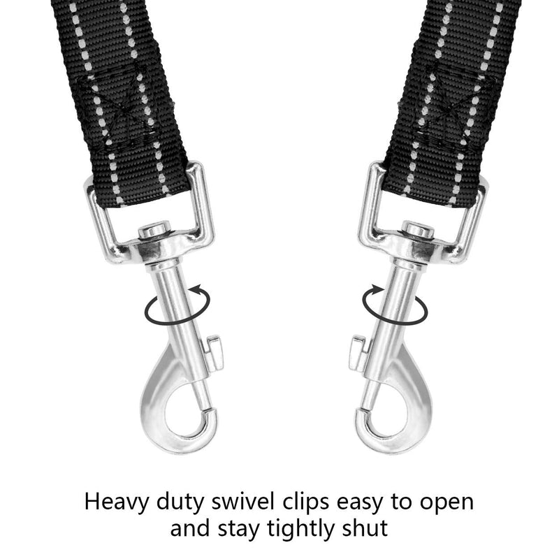 Double Dog Leash,Reflective No Tangle Leashes for 2 Dogs,Dual Dog Training Leash for Medium Large Dogs,Black Large (Pack of 1) Black - BeesActive Australia