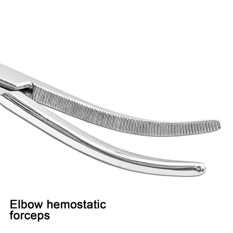 Pack of 2 12.5 cm straight and curved heads hook remover pliers, fishing hook remover, artery clamp, tick removal, stainless steel tweezers, fishing release pliers, screw clamp saw tooth design - BeesActive Australia