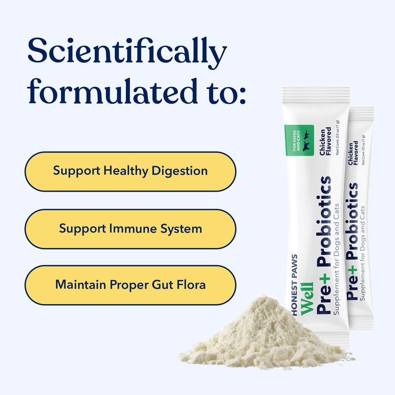 Honest Paws Fish Oil and Probiotics for Dogs and Cats Bundle - Digestive & Immune Support Powder with Prebiotic - Omega-3 Wild Alaskan Salmon Oil - Healthy Skin and Joints