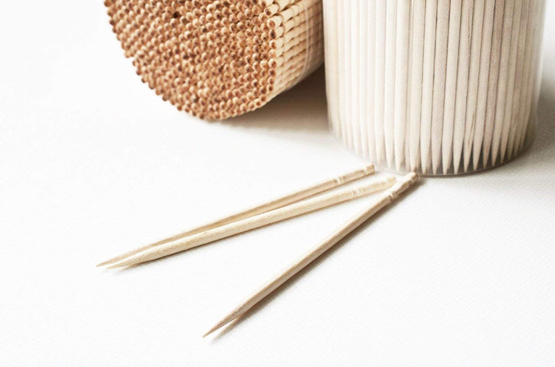 Makerstep 1000 Wooden Toothpicks Ornate Handle in Toothpicks Holder Container 2 Packs of 500, Good for Party, Cleaning Teeth, Appetizer. - BeesActive Australia
